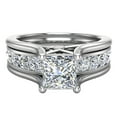 thumbnail image 4 of Princess Cut Engagement Ring Adjustable Wedding Band 0.90 CTW 14K White Gold (G,SI), 4 of 5