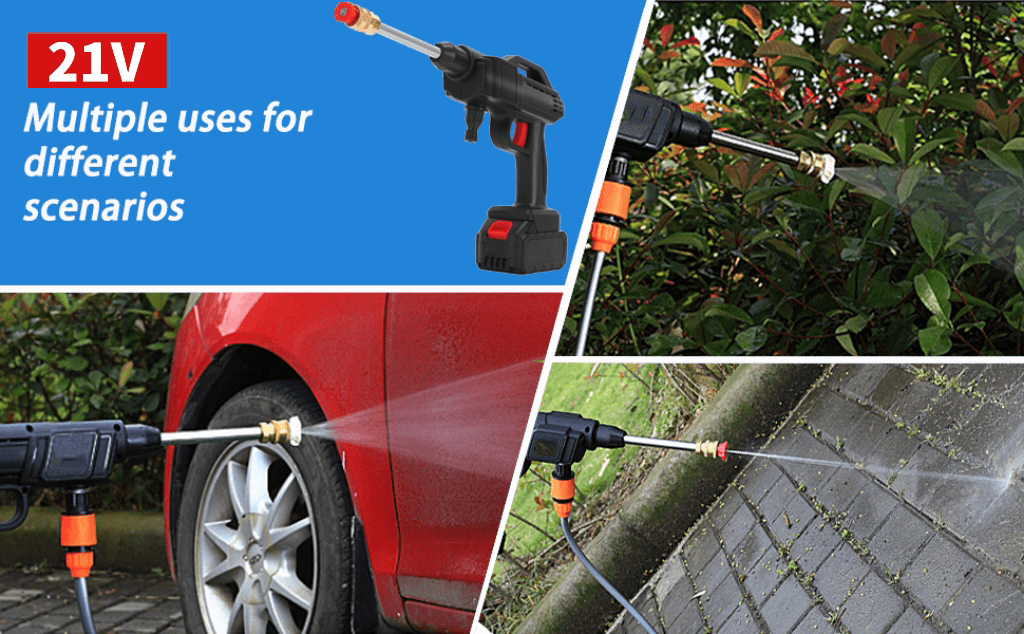 Portable Cordless Electric High Pressure Water Spray Gun Car Washer Cleaner Tool