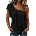 thumbnail image 2 of Neewe Womens Classic Plain Off the Shoulder Tops Oversized Summer Spring T-Shirts 2026 Daily Outfits, 2 of 8