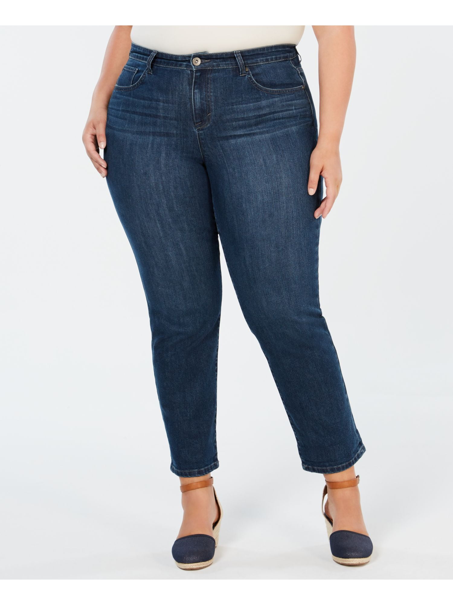 Womens Blue Boyfriend Jeans Plus 
