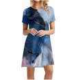 thumbnail image 1 of Fankiway Robe d'Été Imprimée pour Femmes, Jour de l'Indépendance, Décontractée, à Manches Courtes, Col Rond, Grande Taille, Printemps 6679, 1 of 5