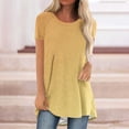thumbnail image 2 of QLEICOM Womens Plus Size Tops Gradient Color Short Sleeve Summer T-Shirts Curved Hem Casual Fashion Shirts Yellow B S, US Size:4, 2 of 3
