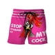 thumbnail image 2 of ICHUANYI Clearance Men Drawstring Special Cock Print Beer Festival Beach Casual Trouser Shorts Pant(Hot Pink, S) Ichuanyi Ichuanyi, 2 of 5