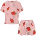 thumbnail image 2 of NICKSUN Ensemble de Pyjama d'Été 2 Pcs pour Femmes, Vêtements de Nuit Doux et Confortables avec Short de Détente, Fruit Rétro d'Été, TG, 2 of 7