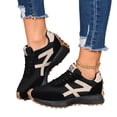 thumbnail image 2 of Domuza sneakers for women, Retro Running Style Casual Shoes, Lace-Up Non-Slip Comfortable Trainers for Daily Walking Black 10（EU-43）, 2 of 7