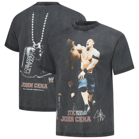 Men's Black John Cena Respect Snow Washed Boxy T-Shirt