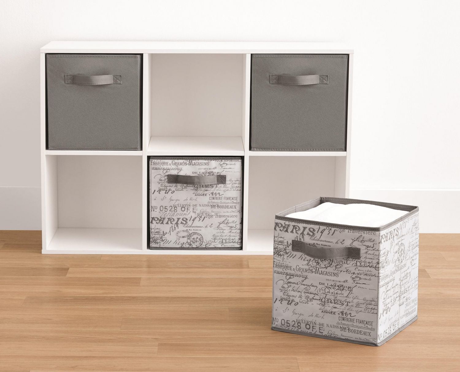 Mainstays Storage Cube Basket Box for Adult, Foldable, Main Materials Are Non Worn Fabric and Paper Card, Perfect for Nursery, Playroom Etc.