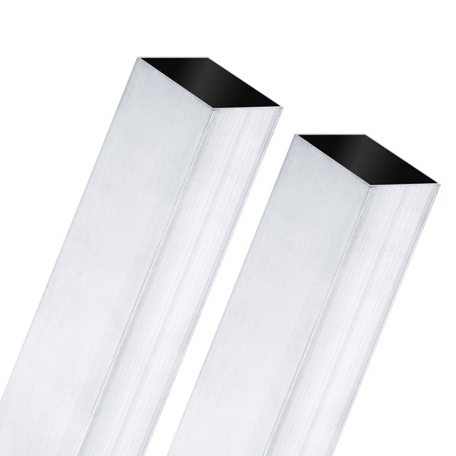 Tubo cuadrado de aluminio 6063 de 300 mm en paquete de 2, 30x30 mm de ancho exterior, 1 mm de grosor de pared, tubería de aluminio sin costura para construcción de marcos