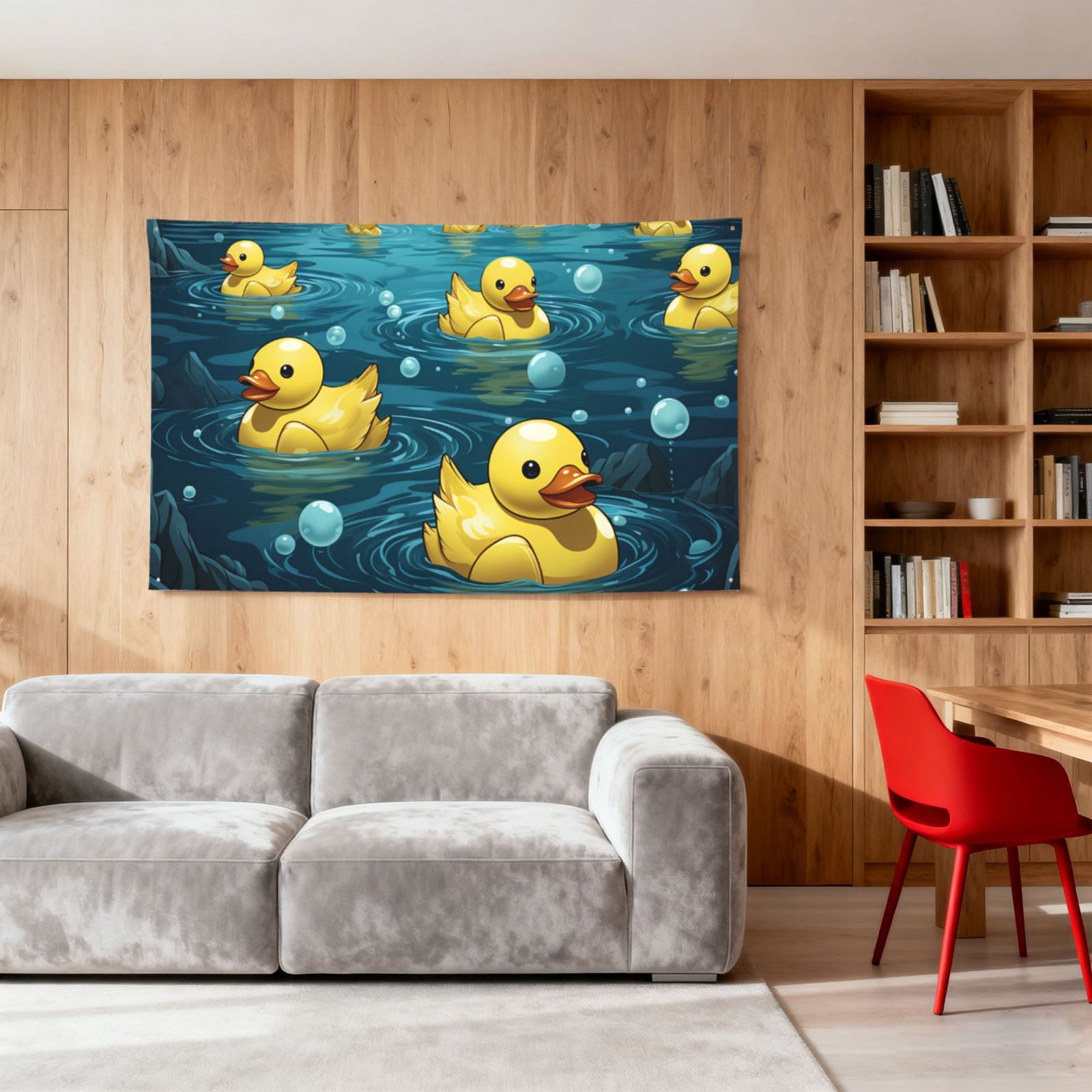 Rubber Duck Cool Yellow Ducks Four Hole Decorated Banner Flag for Garden Yard Home Decoration Indoor Outdoor 4x6 Ft