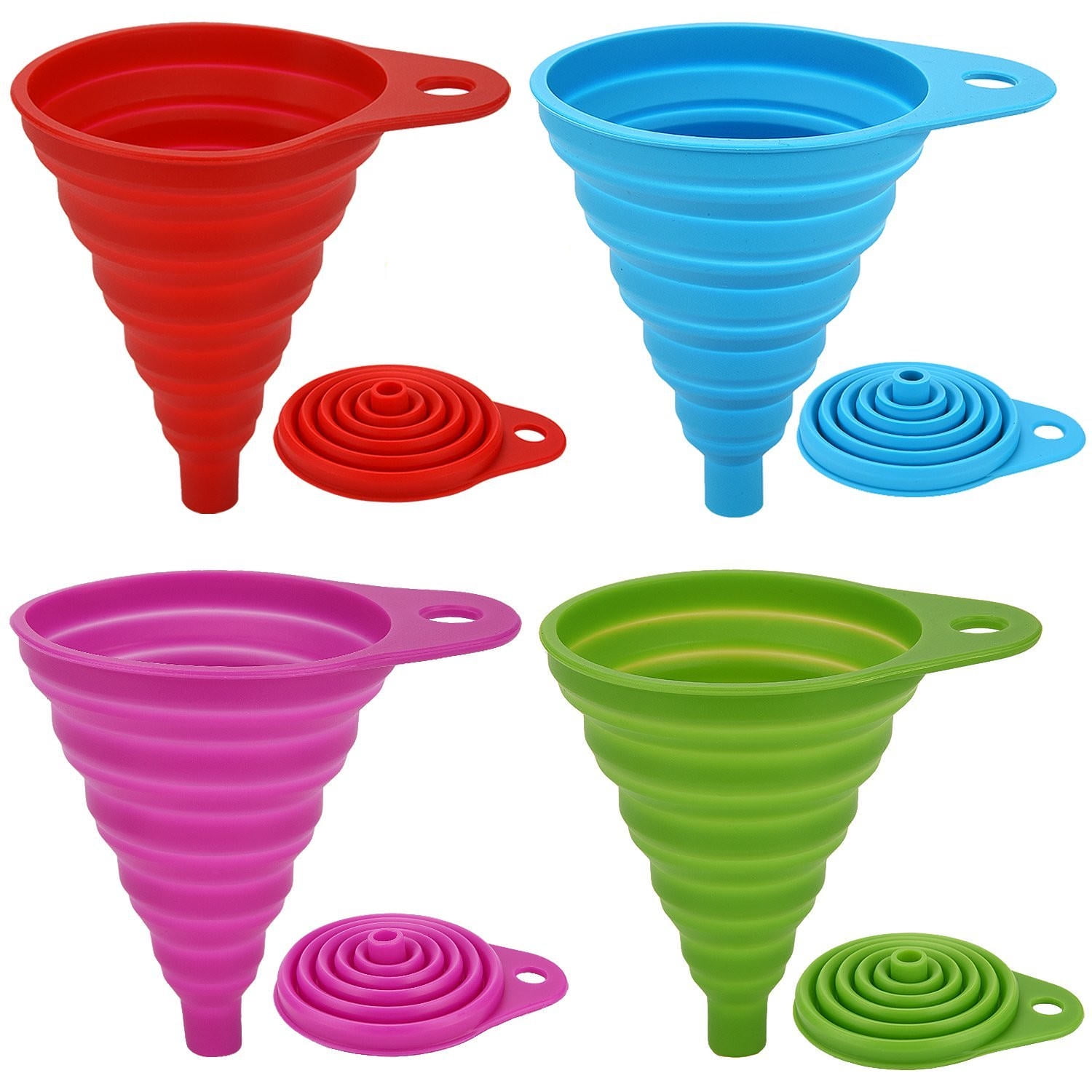 Useful Kitchen Mini Funnel Silicone Foldable Gel New Tool Funnelper Collapsible 