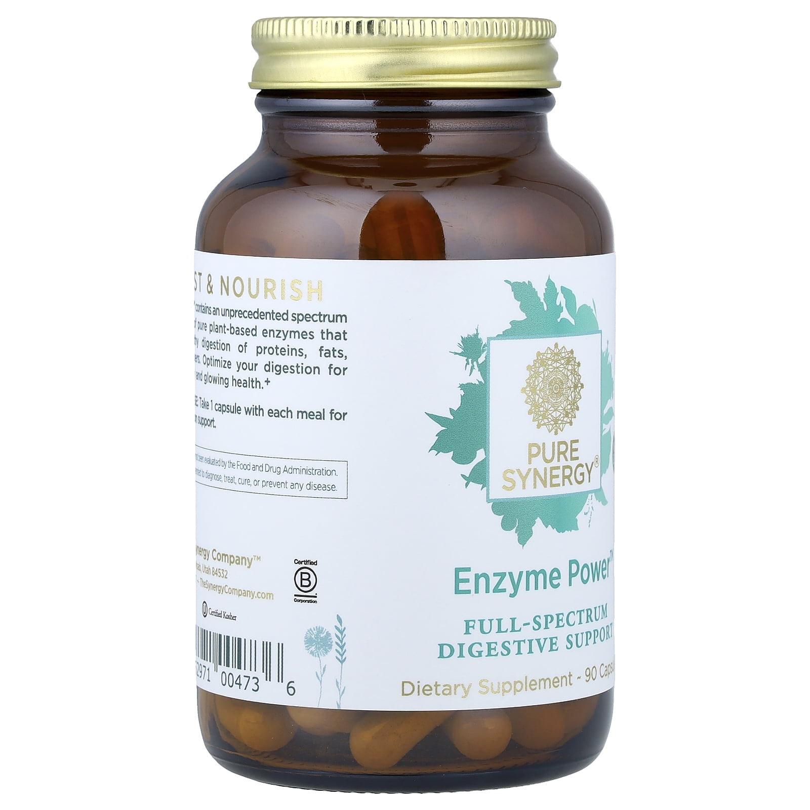Enzyme Power, Full-Spectrum Digestive Support, 90 Capsules, Pure Synergy