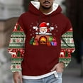 thumbnail image 2 of Cavosen Christmas Comfortable Hoodie for Man Big and Tall Long Sleeve Loose Hoodie Santa Graphic Stretch Drawstring Sweatshirt Outdoor Tops, 2 of 5