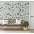 thumbnail image 5 of S4Sassy Removable Nature-Inspired Waterproof Wall Wrap, Plain Finish Wallcover, Bird & Flower Contact Paper For Walls, Cabinets, Dresser, Self Adhesive Vinyl Wallpaper Roll - Blue (25"X360"), 5 of 9