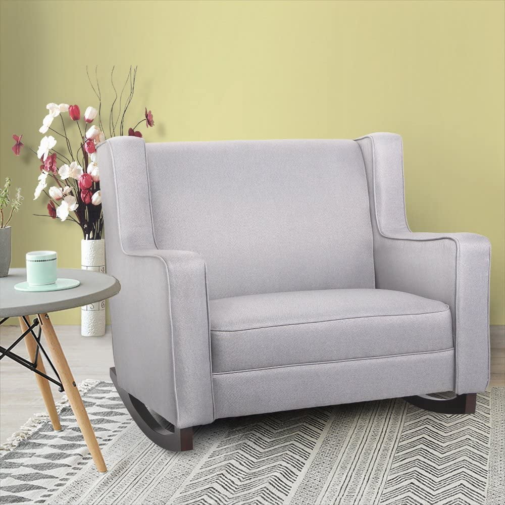 Baby Relax Hadley Upholstered Double Rocker Chair Taupe Microfiber Walmart