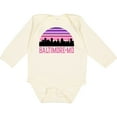 thumbnail image 3 of Inktastic Baltimore Maryland Gifts Retro Sunset Skyline Girls Long Sleeve Baby Bodysuit, 3 of 5