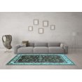 thumbnail image 3 of Ahgly Company Indoor Square Oriental Light Blue Traditional Area Rugs, 5' Square, 3 of 4