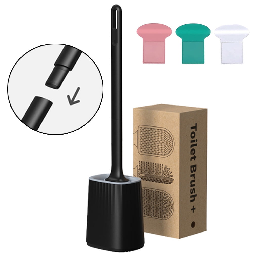 Silicone Toilet Brushes for Bathroom with Holder Set ,Flexible silicone