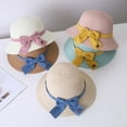 thumbnail image 2 of Odeerbi Clearance Baby Hats Boys Girls Sun Hat Summer Children's Bow Decorated Hat Rope Beach Sun Hat, 2 of 3
