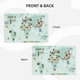 thumbnail image 4 of Placemats Set of 4 / 6, World Travel Map Placemats for Dining Table Indoor/Outdoors Heat Resistant Washable Placemats 18" x 12", 4 of 8