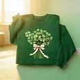 thumbnail image 2 of Women's St Patricks Day Printed Crewneck Sweatshirt Long Sleeve Casual Loose Fit Pullover Tops (S, Green), 2 of 5