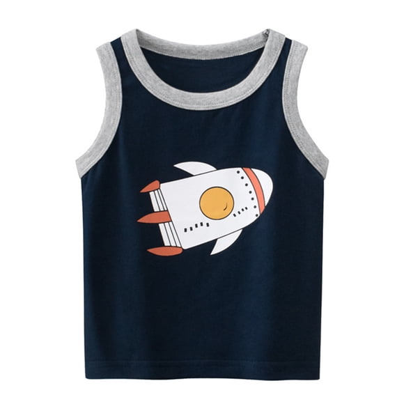 WEAIXIMIUNG Custom T-Shirts Text and Photo Toddler Kids Baby Boys Girls Bus Cars Spacecraft Sleeveless Crewneck Vest T Shirts Tops Tee Clothes for Children