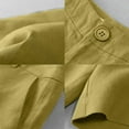thumbnail image 3 of Lroveb Linen Shorts for Women, Cotton Casual Trousers Thin Elastic High Waist Womens Shorts Yellow, 3 of 4