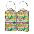 thumbnail image 5 of Rocae Multicolored Tropical for Leather Luggage Baggage Tags ID Label Privacy Cover ID Label with Stainless Steel Loop and Address Card, 5 of 5