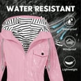 thumbnail image 5 of Fewfanhot Womens Hoodies Striped Lined Hooded Lightweight Raincoat Outdoor Waterproof Windbreaker, 5 of 9