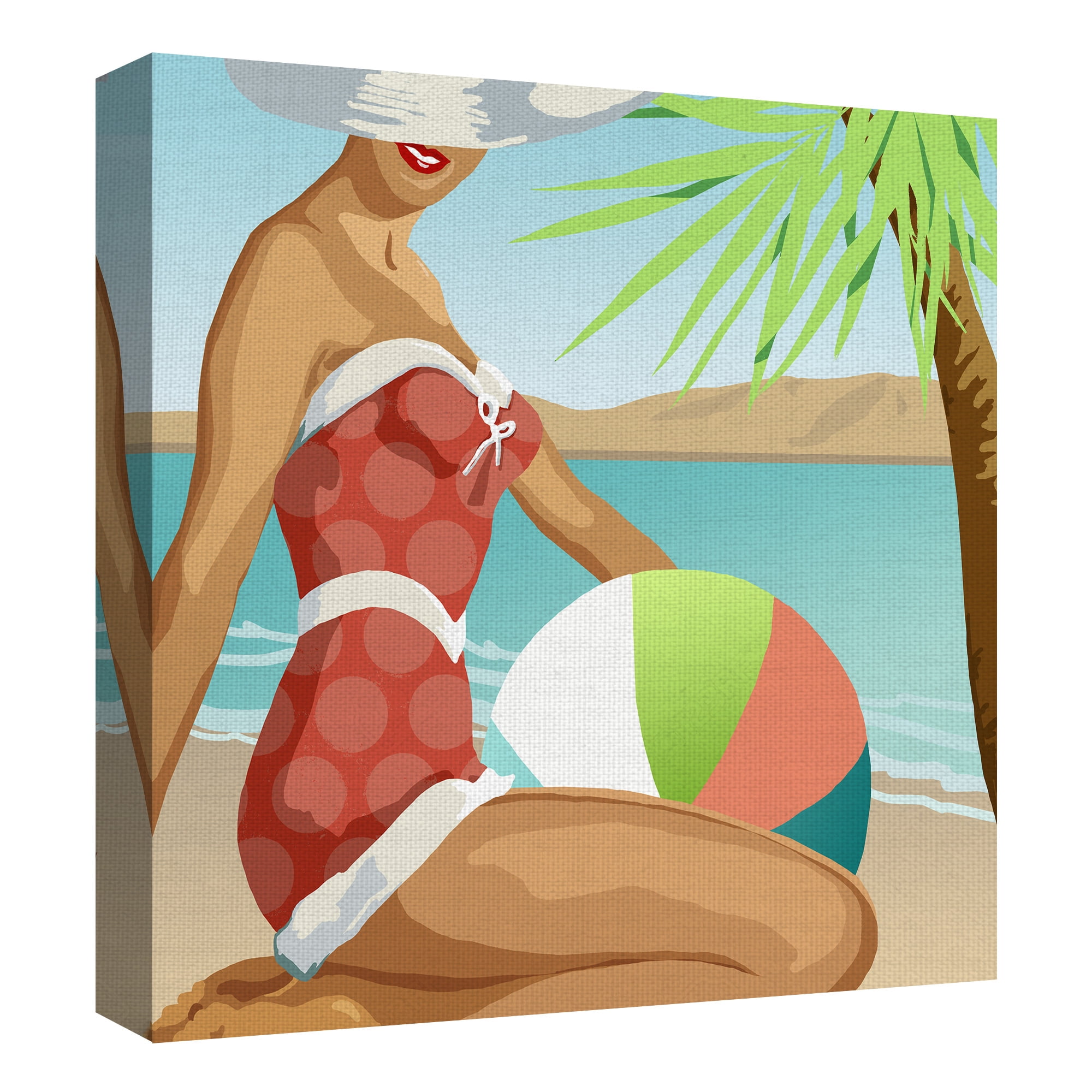 Masterpiece Art Gallery Beach Beauty I Portrait By Carol Robinson Canvas Art Print 24" x 24"