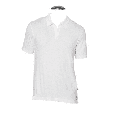 Cubavera Men's Signature No-Button Short Sleeve Polo Shirt, Bright White, S