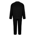 thumbnail image 6 of VBTAPA Mens 2 Piece Outfits Solid Casual Sweatsuit Waffle Knit Crewneck Pullover Top Drawstring Jogger Pants Matching Lounge Tracksuit Jogging Athletic Suit Sets Black XXXL, 6 of 8