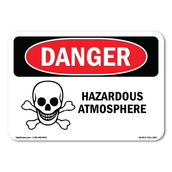 OSHA Danger Sign - Hazardous ATMosphere | Plastic Sign | Protect Your Business, Construction Site, Warehouse & Shop Area |  Made in The USA