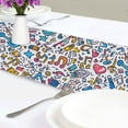 thumbnail image 4 of Yayeee Table Runner 90 inches Long Home Kitchen Dinning Party Decoration, Doodle Pattern, 4 of 7