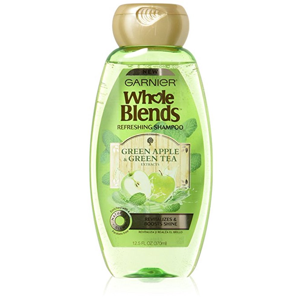 Garnier Whole Blends Shampoo, Green Apple & Green Tea Extracts, 12.5 Fl Oz