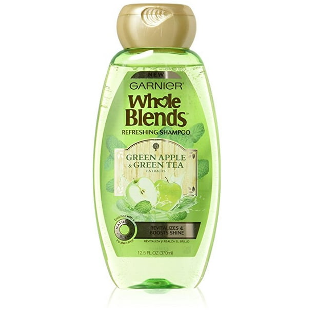 Garnier Whole Blends Shampoo, Green Apple & Green Tea Extracts, 12.5 Fl