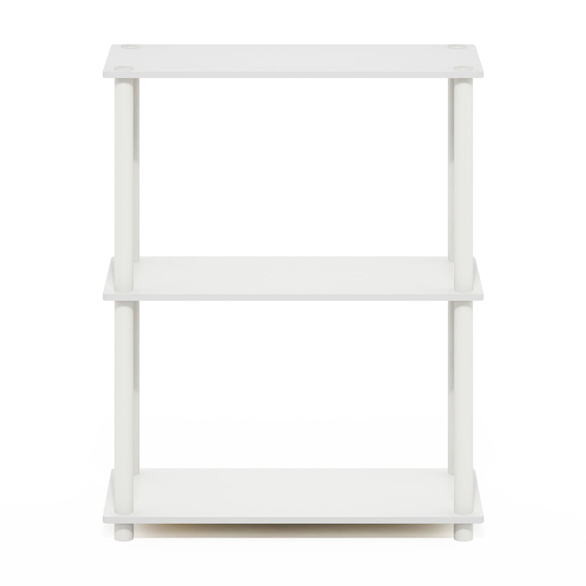 Furinno TURN-N-TUBE 3-Tier Compact Multipurpose Shelf Display Rack White/White