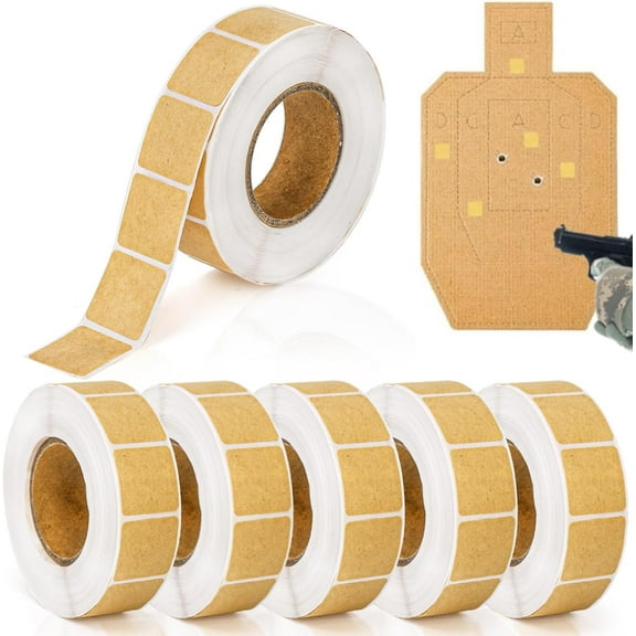 6000 Pieces / 6 Rolls 0.87 Inch Square Target Pasters, Self-Adhesive Target Sticker for Shooting Practice, Shooting Cardboard Paper Markers Label for Pistol Shooting Range Targets