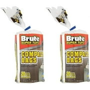 (2 Pack) LZHF Heavy Duty 20 Gallon Size Compactor/kitchen Bags - White