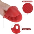 thumbnail image 4 of Unique Bargains Lot de 4 Gants de Four Mini Épaissis Mitaines de Four en Silicone Résistantes à la Chaleur Support de Casserole pour Doigts Rouge, 4 of 6