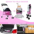 thumbnail image 5 of YRLLENSDAN,Dog Stroller for Medium Dogs 30 Lbs,Cat Strollers for 1 Cat,Pet Stroller for Small Dogs,with Bottle Holder And Sponge Pad,Foldable,Yellow Pink, 5 of 7