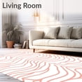 thumbnail image 2 of ODIKA 6'x9' Machine Washable Non-Slip Area Rug, Minimalist Interlocking Waves with Subtle Accents High Traffic Rug, Pink, 539892, 2 of 7