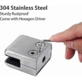 thumbnail image 2 of Winter promotion,16 Pack 304 Stainless Steel Glass Clamps -Square Glass Clamp -Adjustable Flat Glass Clamp for Stair Balustrade -Polished Handrail - (, 2 of 4
