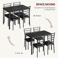 thumbnail image 4 of Gaderth 5 Piece Dining Table Set for 4, Kitchen Table and Chairs Set with 4 Upholstered Chairs, MDF Tabletop and Metal Frame, Space Saving Dining Room Furniture for Apartment, Kitchen, Small Space, 4 of 8
