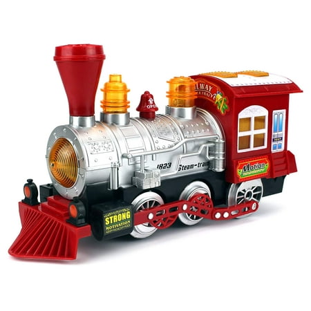 Canadian Pacific Steam Engine - Steam Train Locomotive Engine Car Bubble Blowing Bump & Go Battery Operated Toy Train w/Lights & Sounds