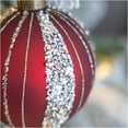 thumbnail image 3 of JERFIT 6-Pack Red Glitter Glass Christmas Ornaments, 3.9 Inch Shatterproof Holiday Ball Decorations for Xmas Tree, Festive Party & Home Decor, 3 of 5