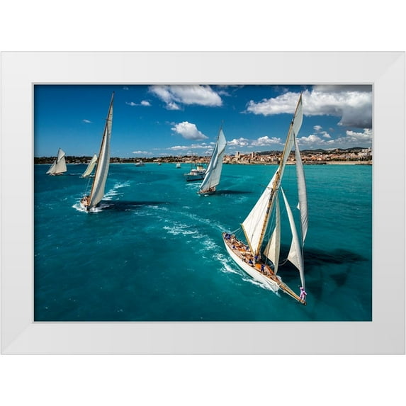 Pelissier, Marc 24x18 White Modern Wood Framed Museum Art Print Titled - Race start