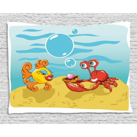 Engagement Party Decorations Tapestry Under The Sea Cartoon Fish
