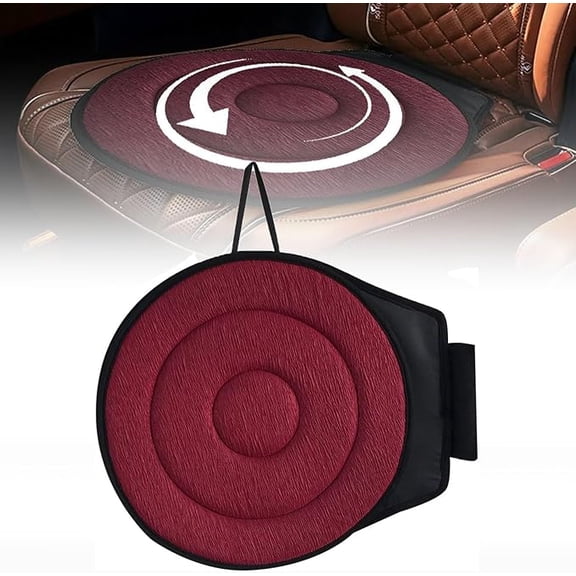 360° Rotating Seat Cushion, 2026 New Ergonomic Car Swivel Cushion for Elderly, Lightweight and Portable Rotating Car Seat Pad for Office Car Home (Red)