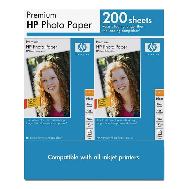 HP Premium Photo Paper, Glossy, 4X6, Q6561A