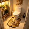 thumbnail image 5 of Gumesh Cute Cat U Shaped Bathroom Rugs Toilet Mat Cute Contour Rug Non Slip Water Absorbent Funny Bathroom Decor Washable Green Toilet Rug 20x16 Inch, 5 of 6